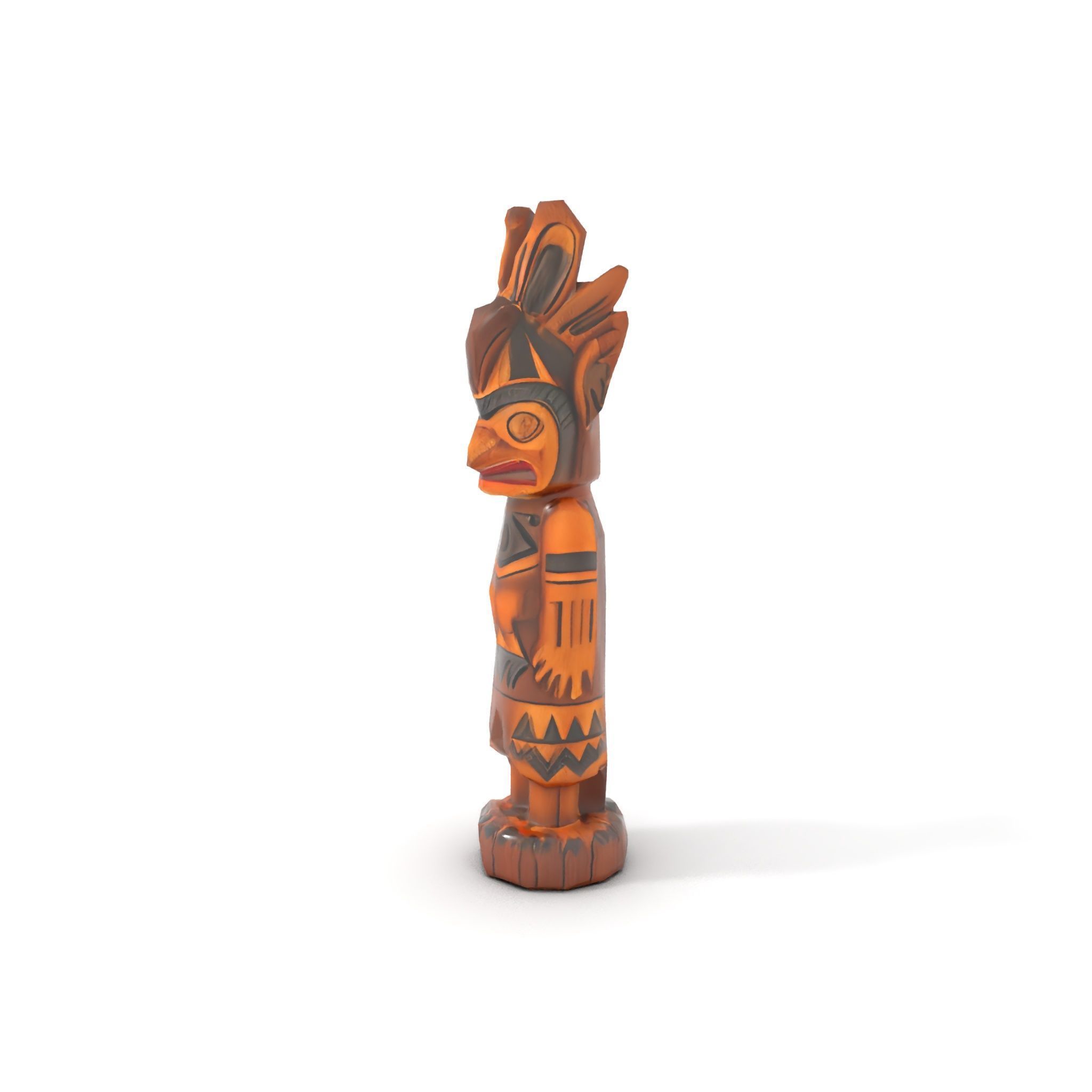 Totem Pole Model Pack with Tribal Details Low-poly 3D model_7