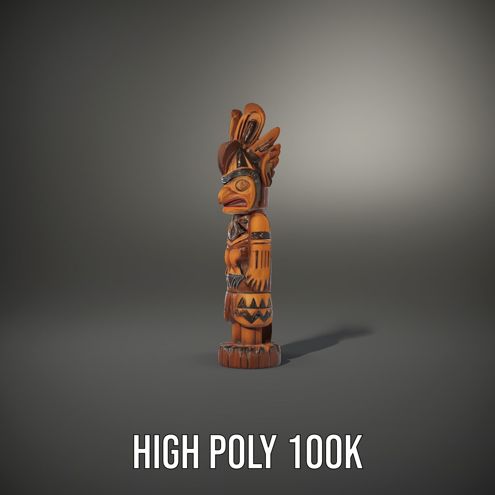 Totem Pole Model Pack with Tribal Details Low-poly 3D model_12