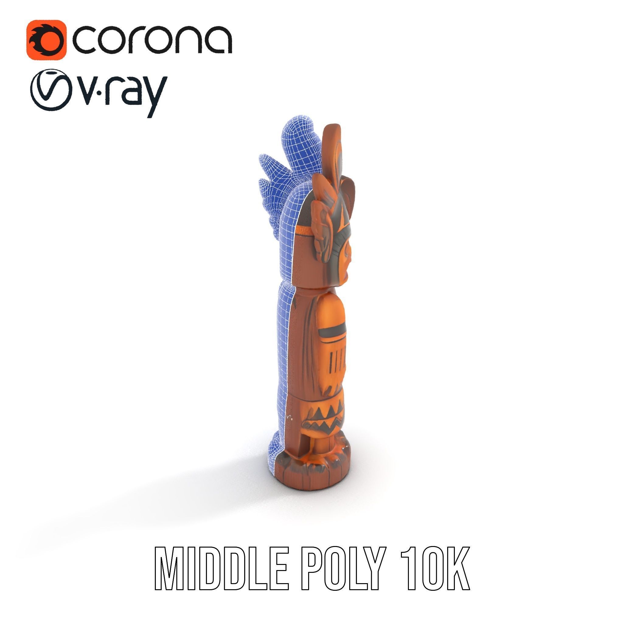 Totem Pole Model Pack with Tribal Details Low-poly 3D model_19