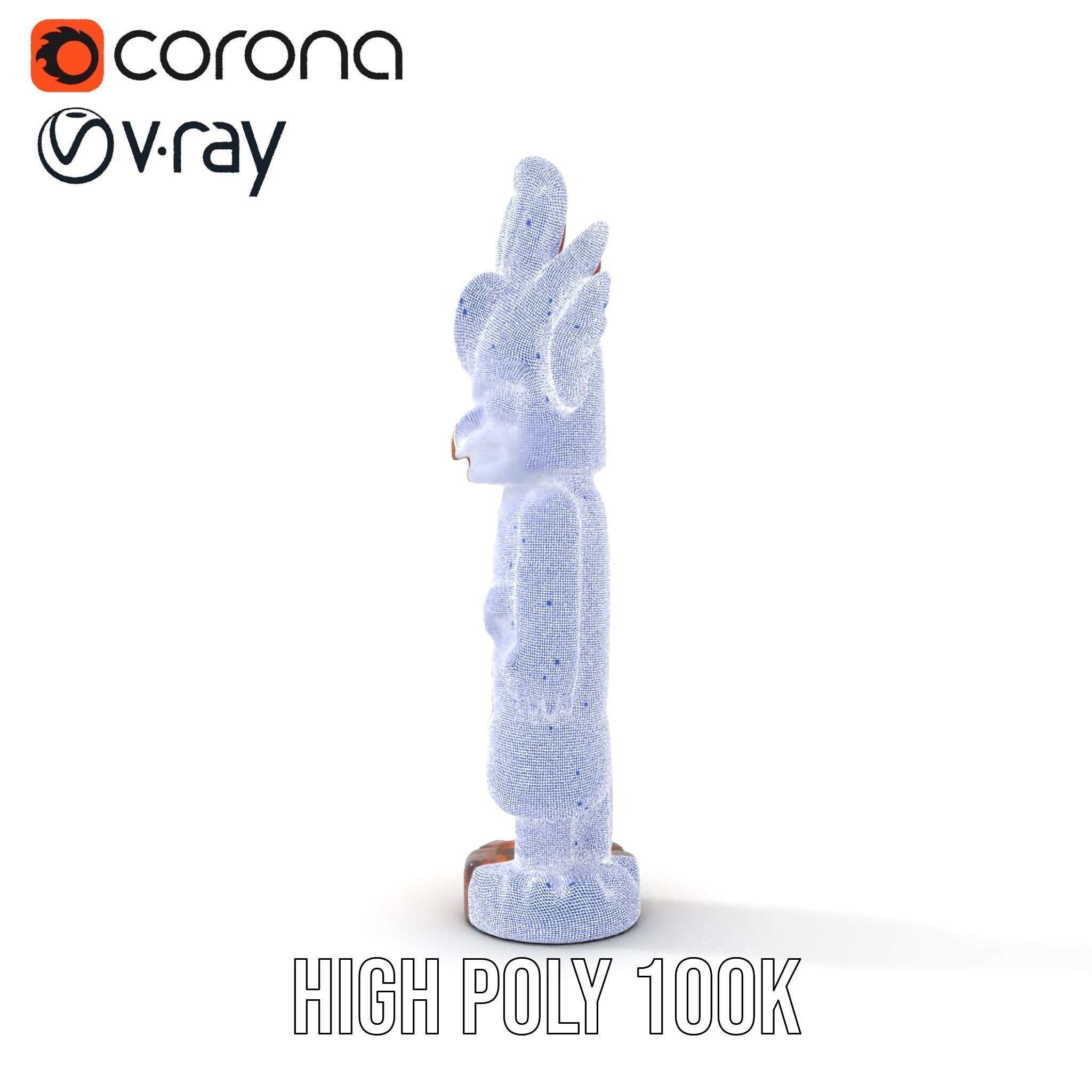 Totem Pole Model Pack with Tribal Details Low-poly 3D model_34