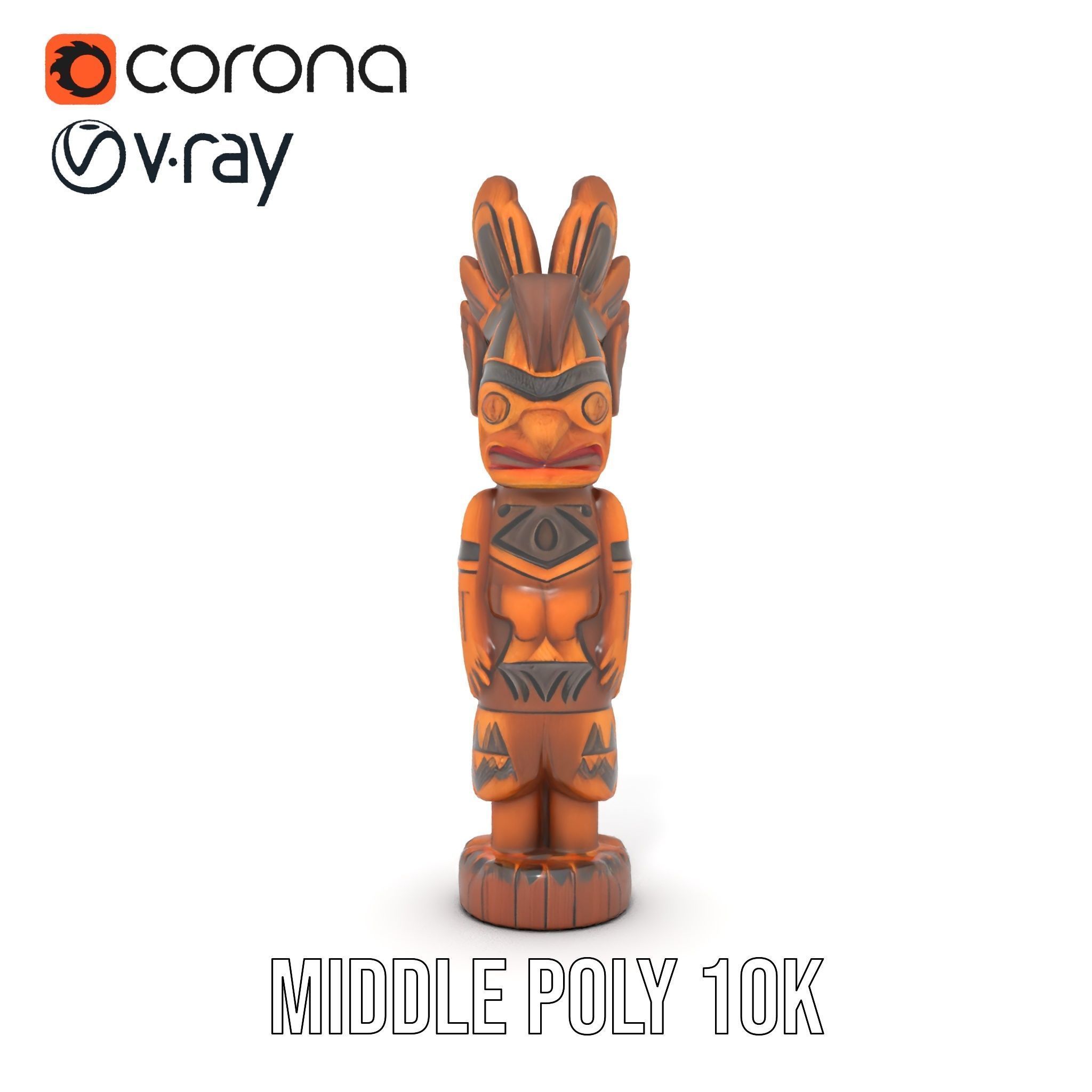 Totem Pole Model Pack with Tribal Details Low-poly 3D model_22