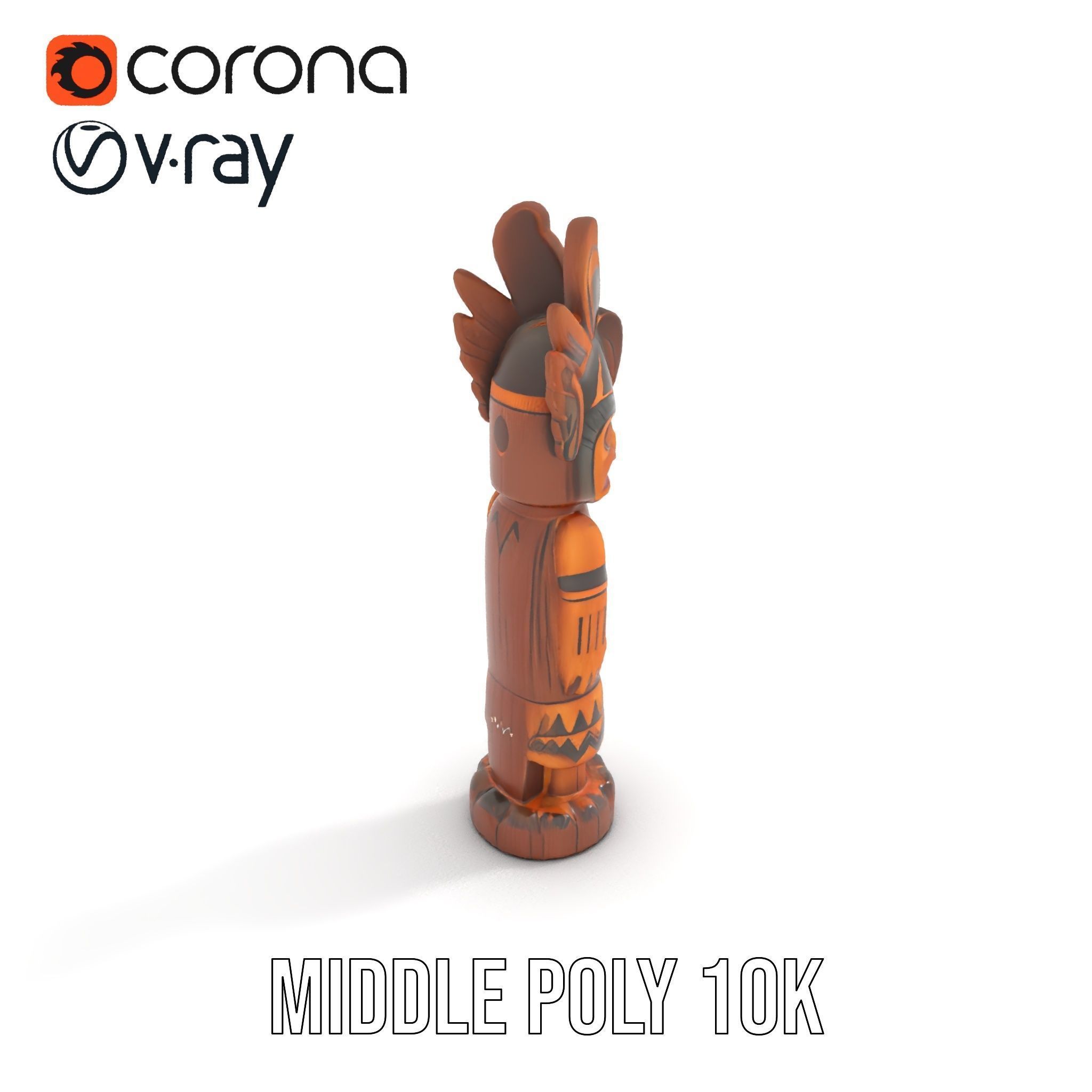 Totem Pole Model Pack with Tribal Details Low-poly 3D model_10