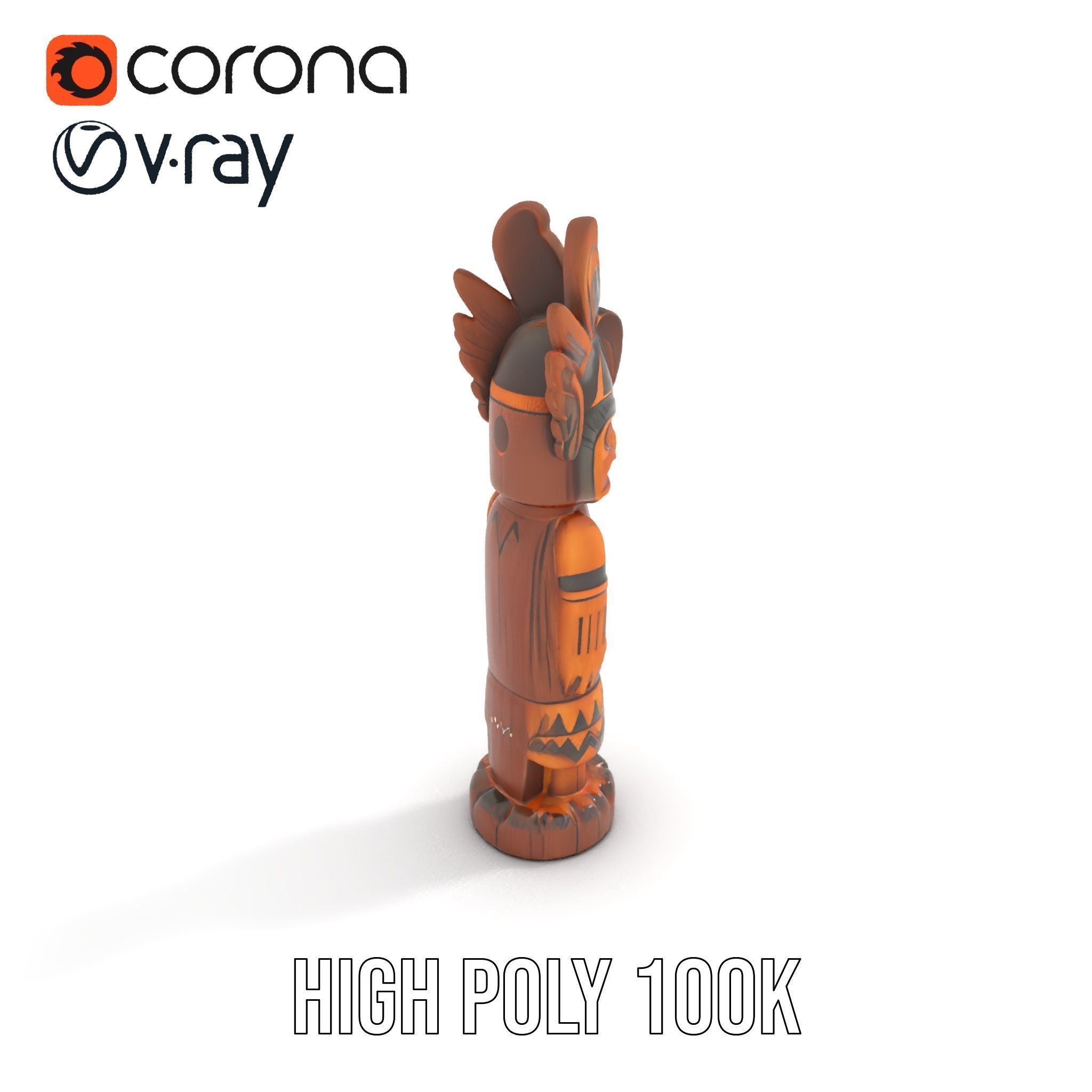 Totem Pole Model Pack with Tribal Details Low-poly 3D model_24