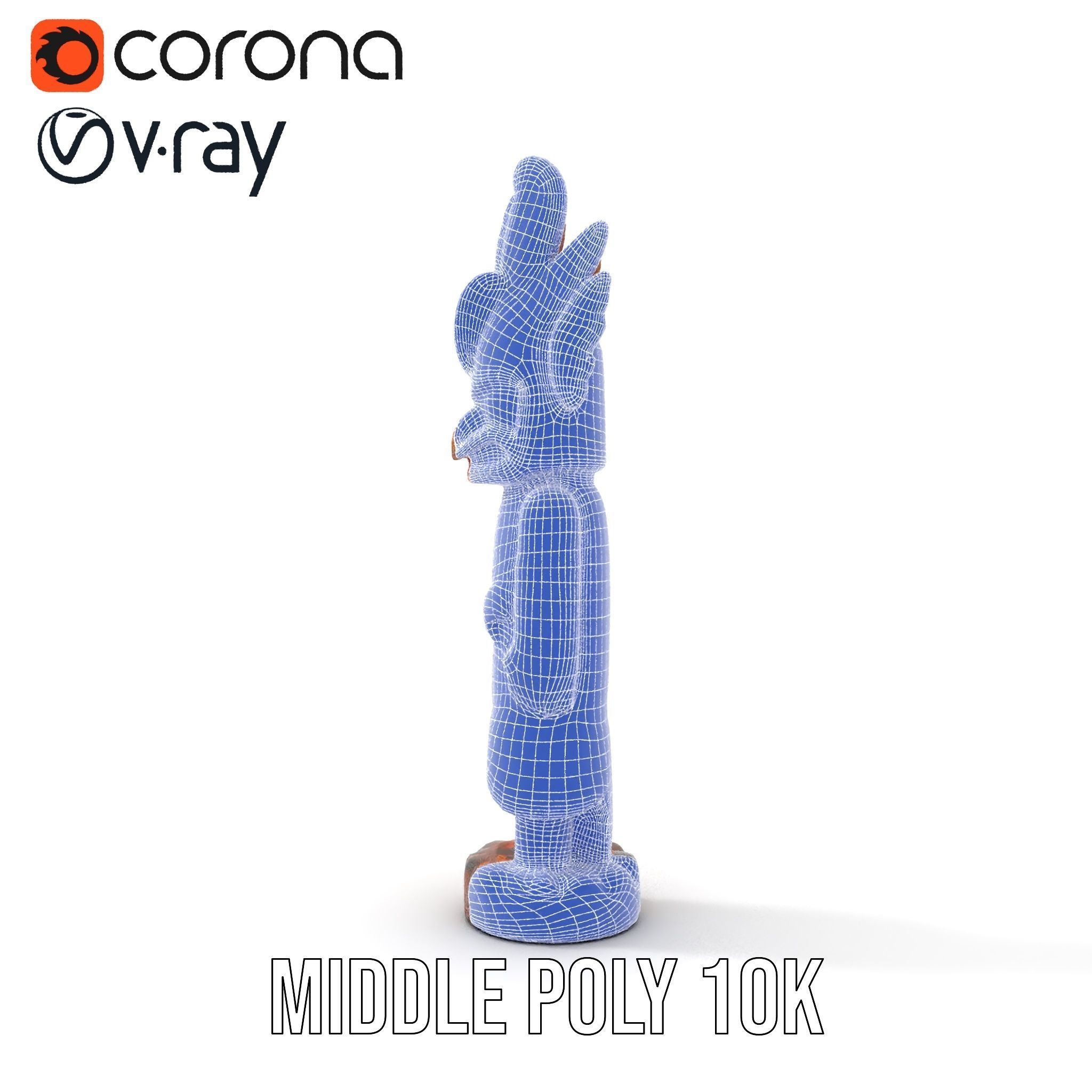 Totem Pole Model Pack with Tribal Details Low-poly 3D model_27