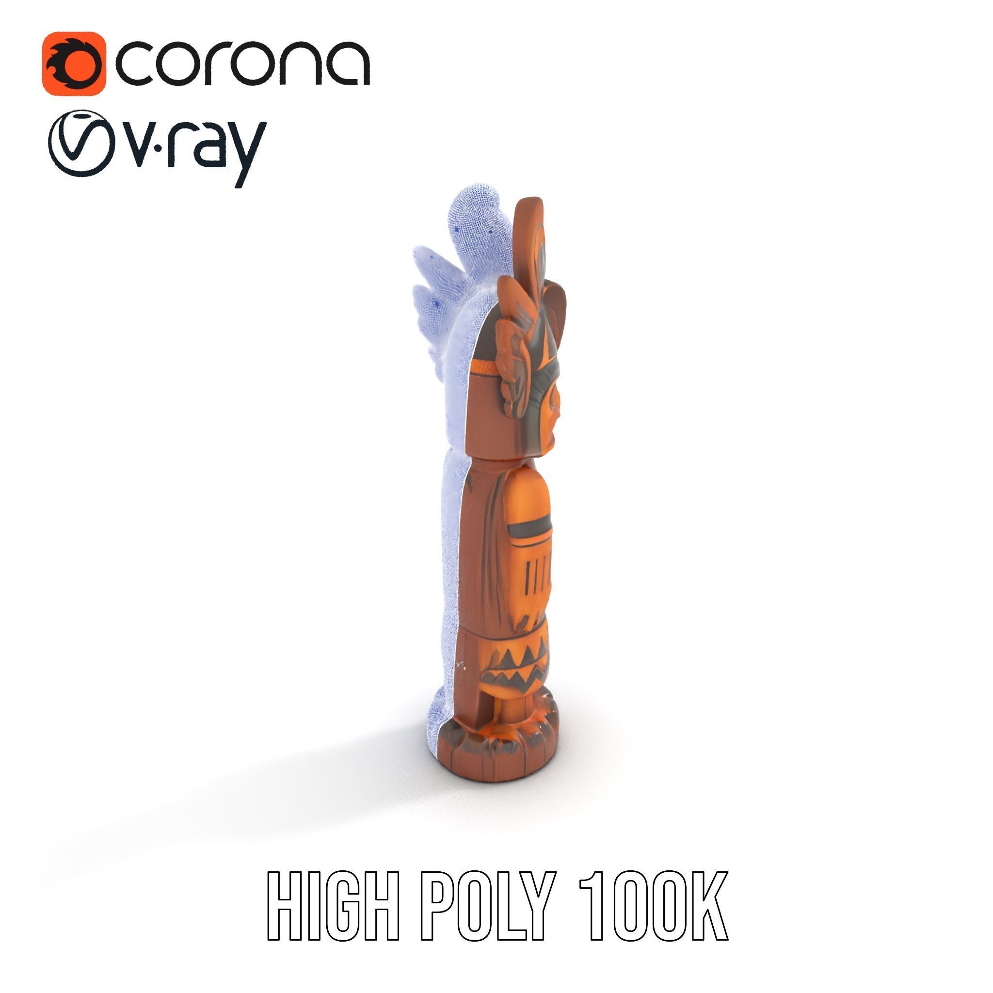 Totem Pole Model Pack with Tribal Details Low-poly 3D model_32