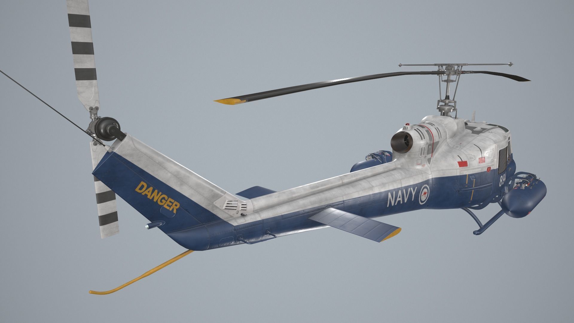 Bell UH-1B Australian Navy Static Low-poly 3D model_5