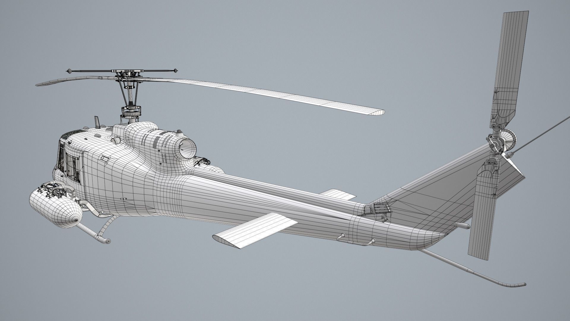 Bell UH-1B Australian Navy Static Low-poly 3D model_28