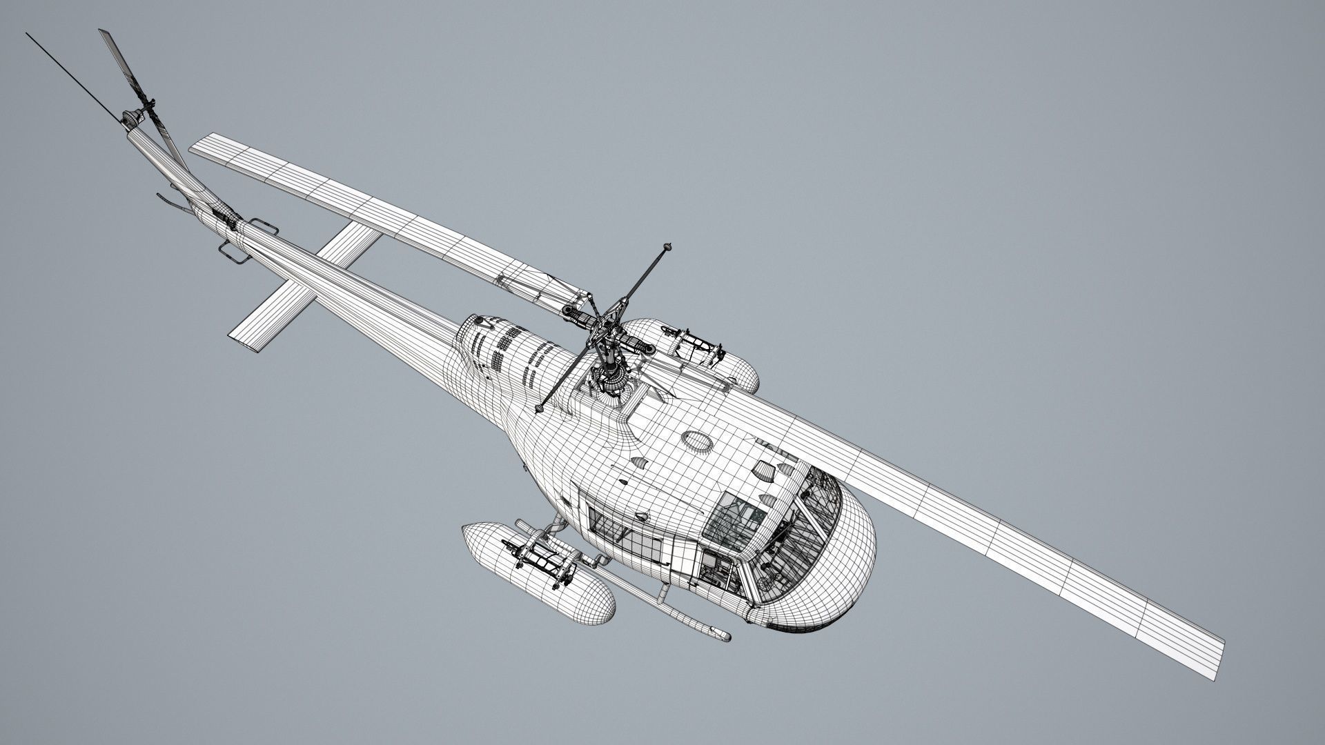 Bell UH-1B Australian Navy Static Low-poly 3D model_31