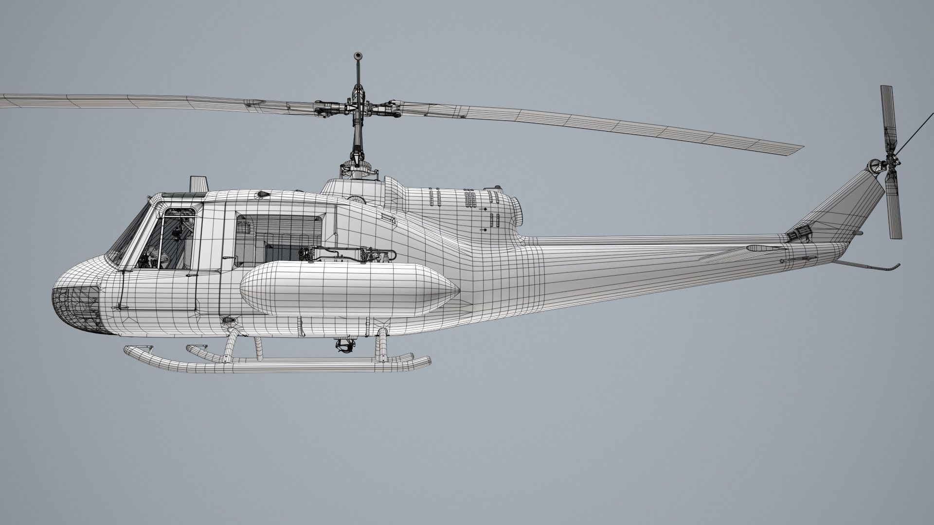 Bell UH-1B Australian Navy Static Low-poly 3D model_37