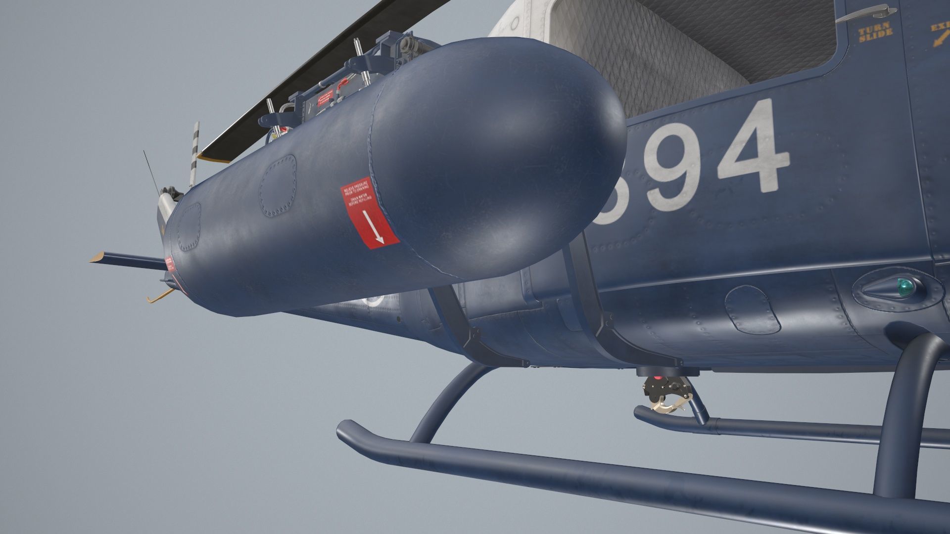 Bell UH-1B Australian Navy Static Low-poly 3D model_9
