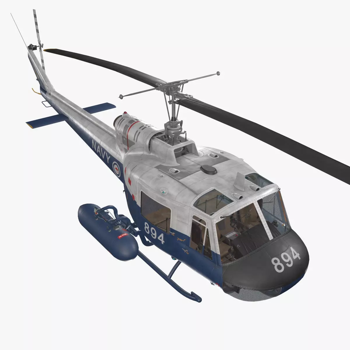 Bell UH-1B Australian Navy Static Low-poly 3D model_0