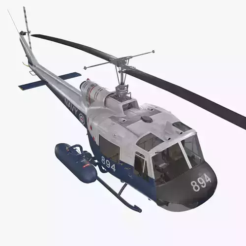 Bell UH-1B Australian Navy Static Low-poly 3D model