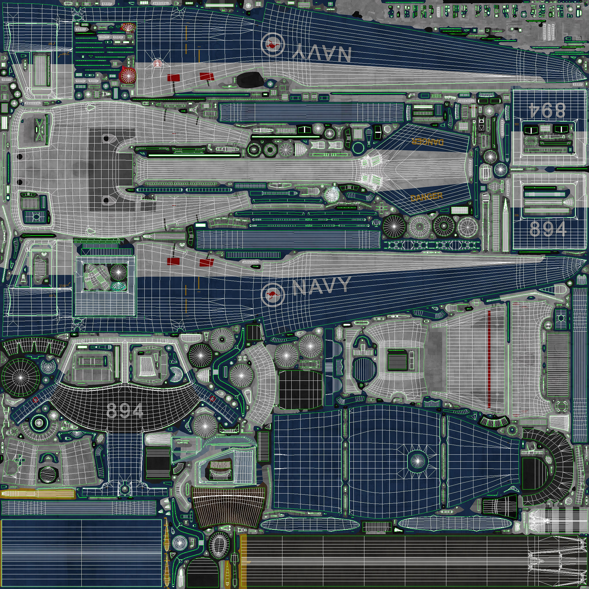 Bell UH-1B Australian Navy Static Low-poly 3D model_43