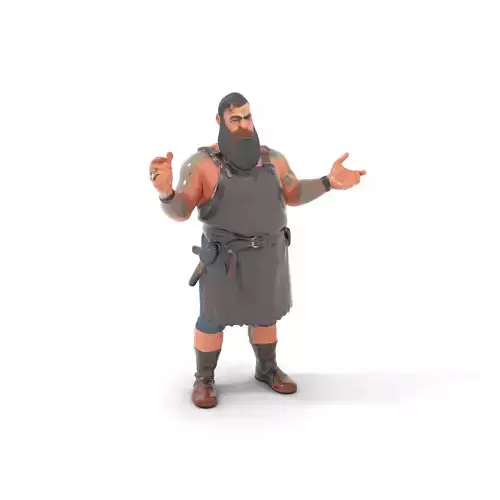 Blacksmith Rigged and Animated D Character Model with Beard a... Low-poly 3D model