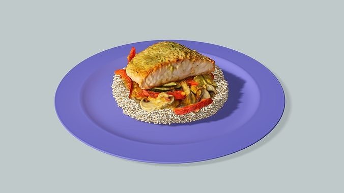 Exclusive Food Set For Lunch S10 Low Poly 3D Model Low-poly 3D model