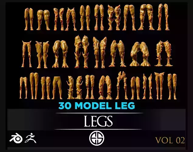Legs-30 Leg-Alien Anatomy-Animal Anatomy-Human-Zombie-Vol 02
