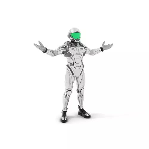 Futuristic Robotic Guardian Rigged and Animated D Character Model