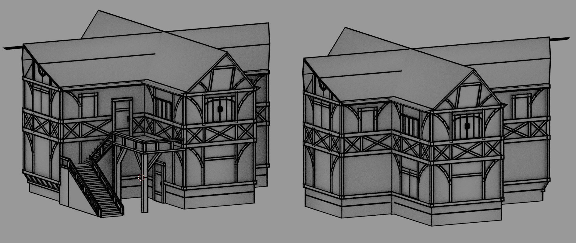 Medieval Tavern Low-poly 3D model_1
