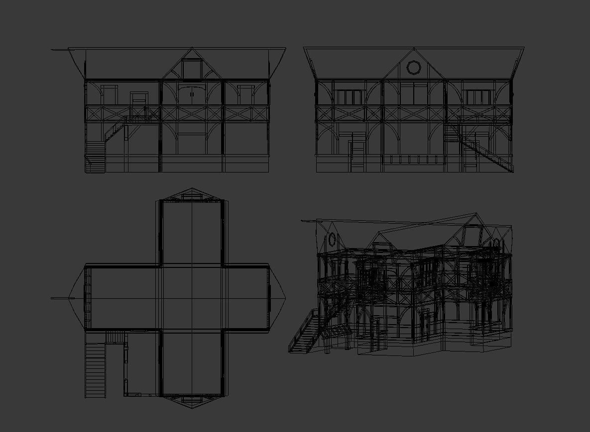 Medieval Tavern Low-poly 3D model_2