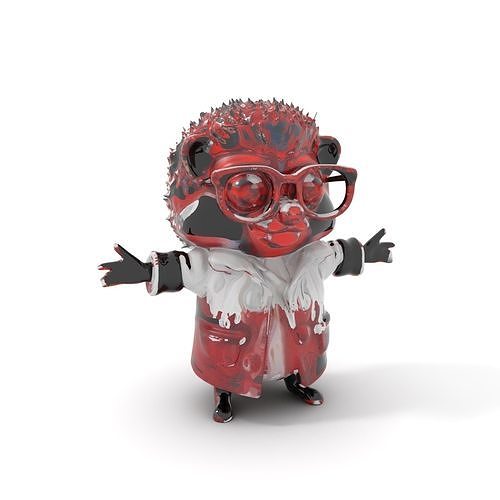Horned Red Demon Ballerina Character Rigged and Animated Low-poly 3D model