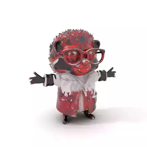 Horned Red Demon Ballerina Character Rigged and Animated