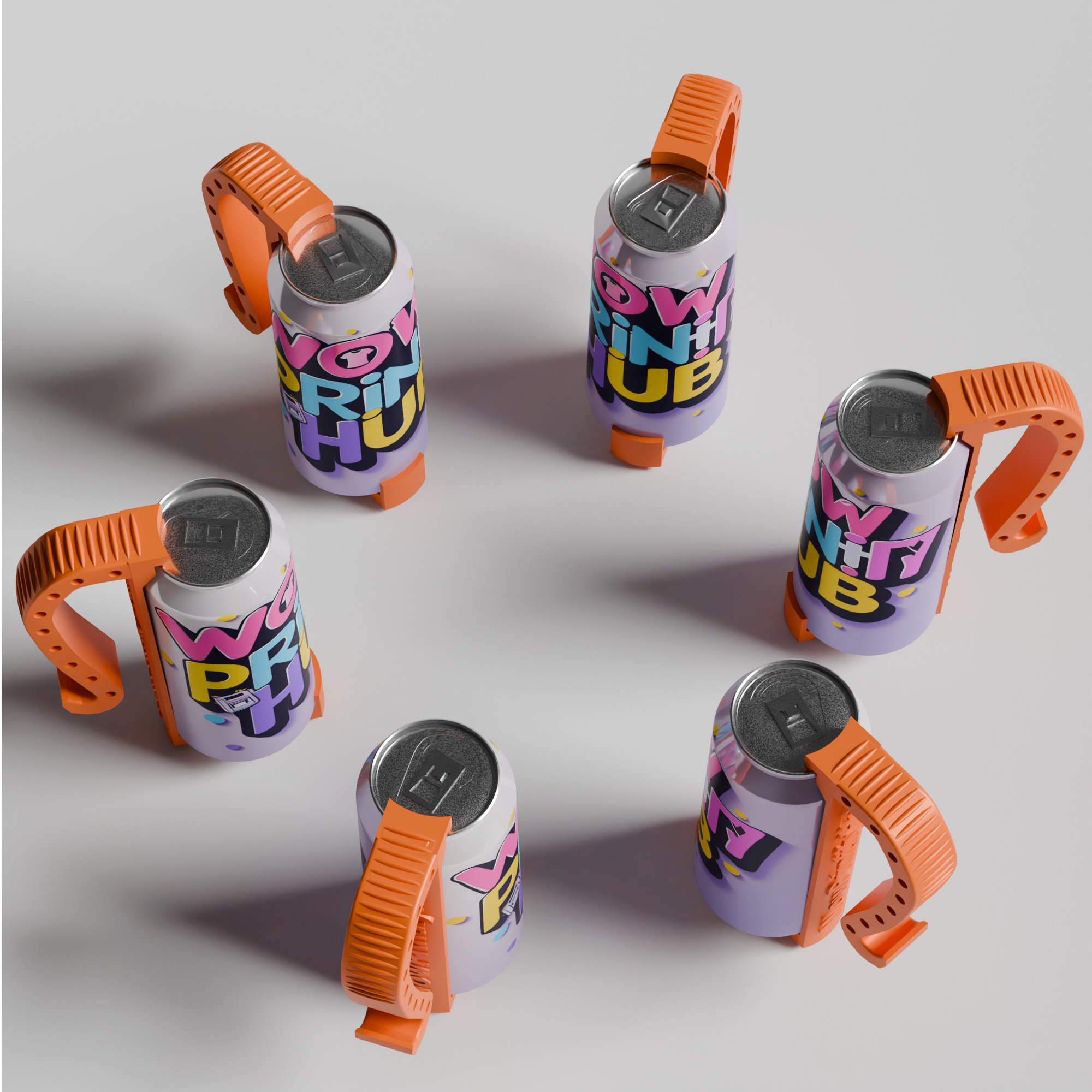 Can Handle STL Beer Soda Can Grip 12oz 16oz 3D print model_5