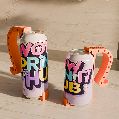 Can Handle STL Beer Soda Can Grip 12oz 16oz 3D print model
