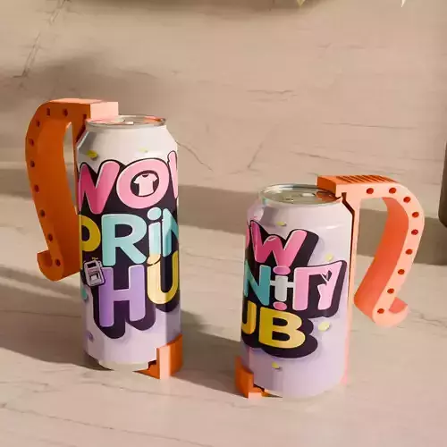 Can Handle STL Beer Soda Can Grip 12oz 16oz 3D print model Can Handle STL Beer Soda Can Grip 12oz 16oz 3D print model