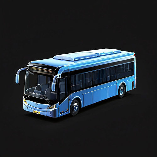 Realistic Modern City Bus 3D Model Low-poly 3D model