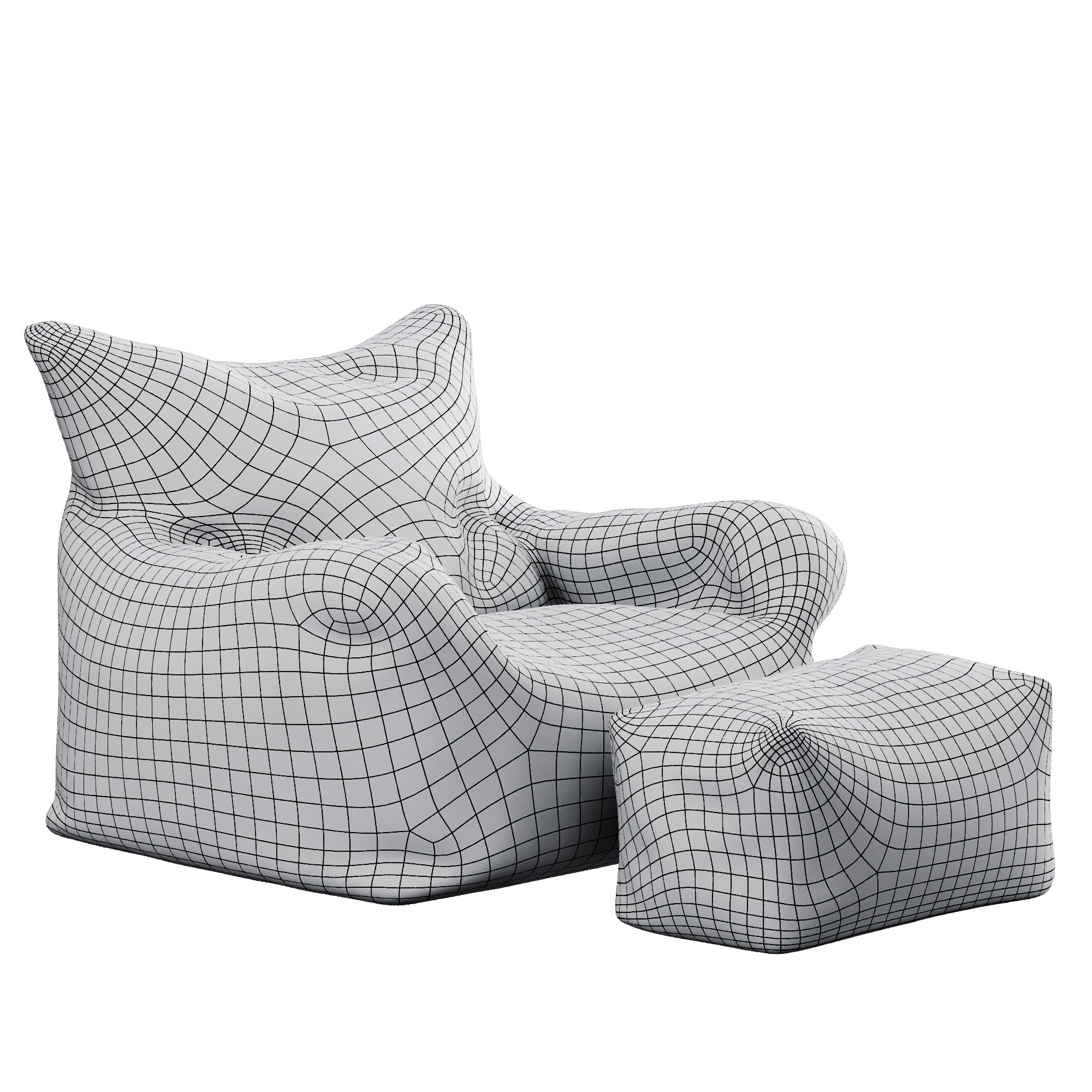 Bean Bag Low-poly 3D model_55