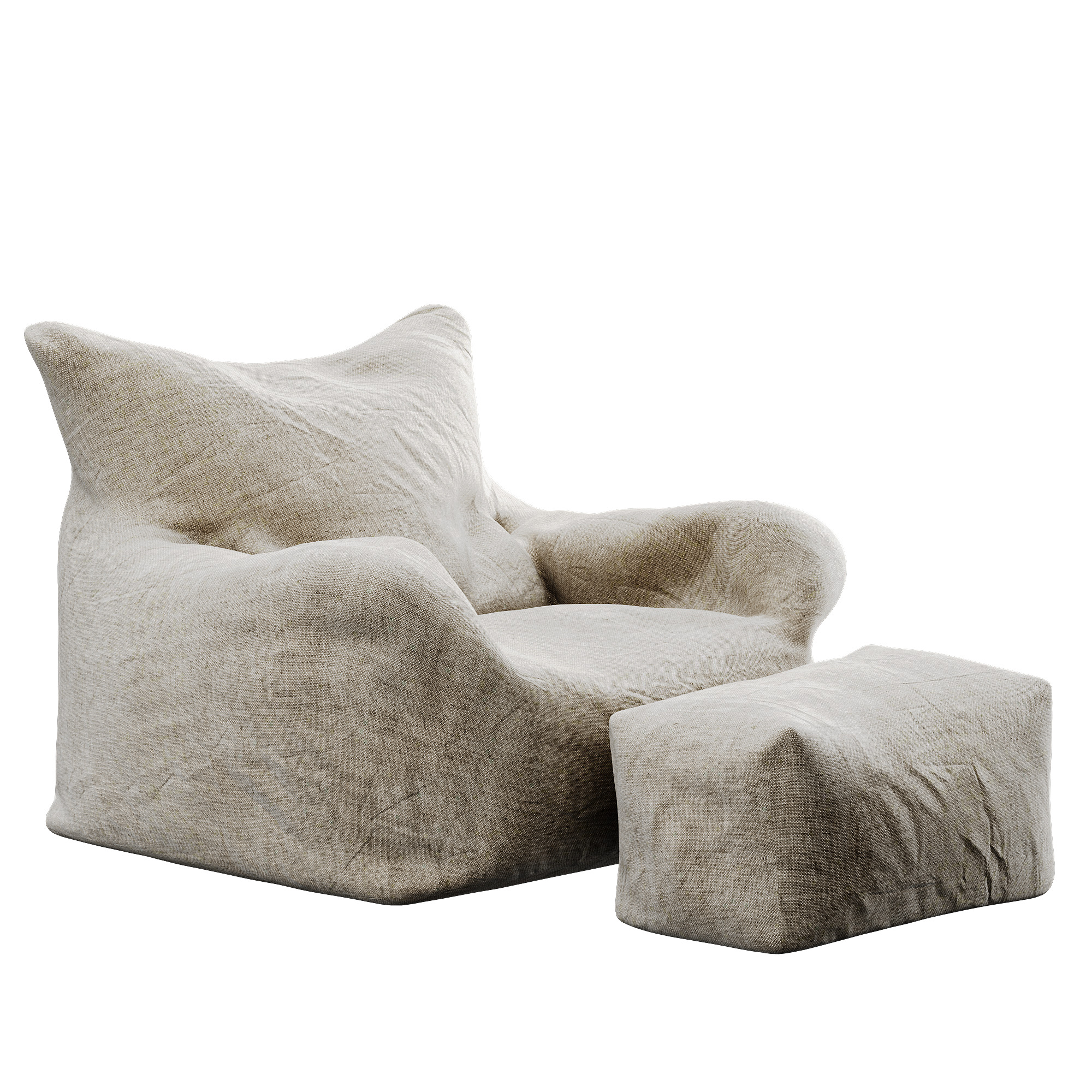 Bean Bag Low-poly 3D model_8