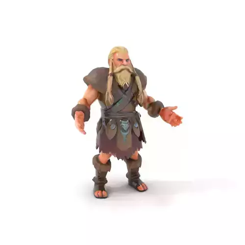 Viking Warrior Character Rigged and Animated Low-poly 3D model