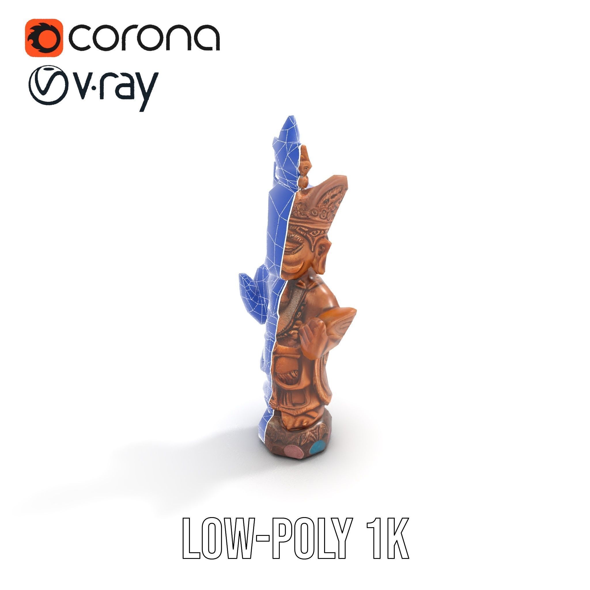 Ornate Wooden Sculpture Model Pack Low-poly 3D model_20