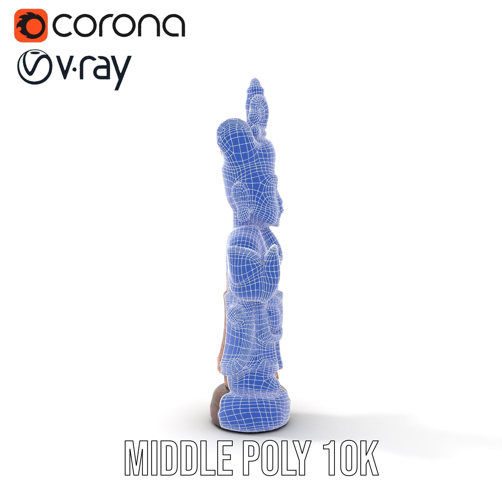 Ornate Wooden Sculpture Model Pack Low-poly 3D model_26