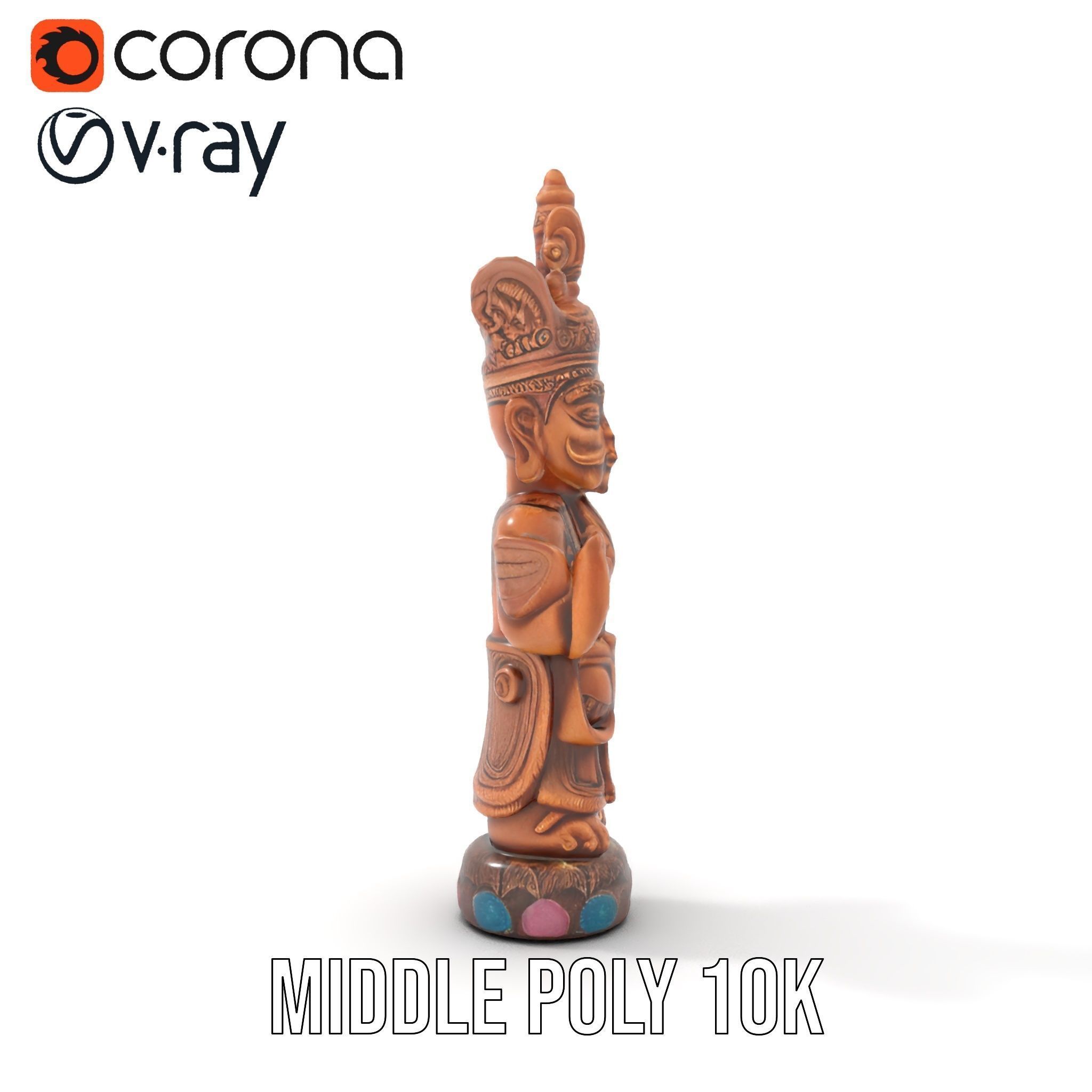 Ornate Wooden Sculpture Model Pack Low-poly 3D model_5