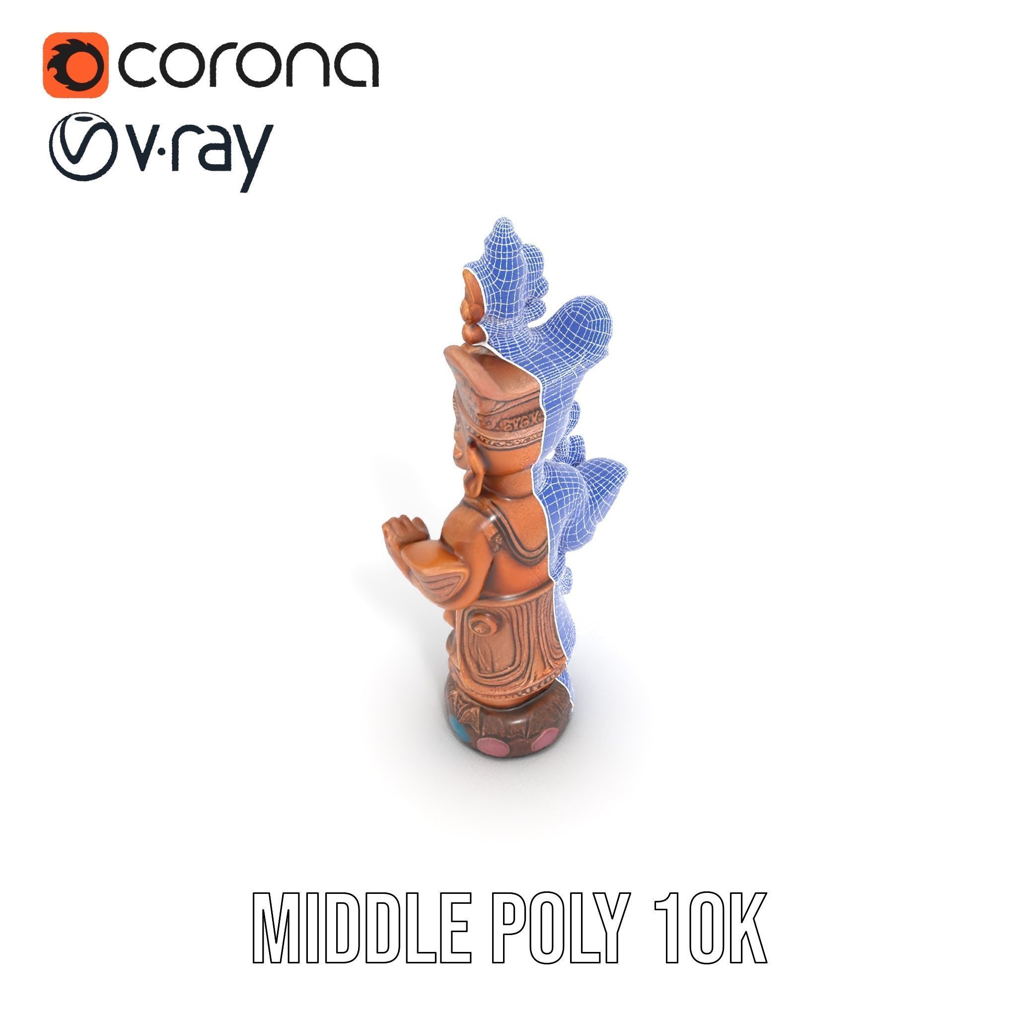 Ornate Wooden Sculpture Model Pack Low-poly 3D model_21