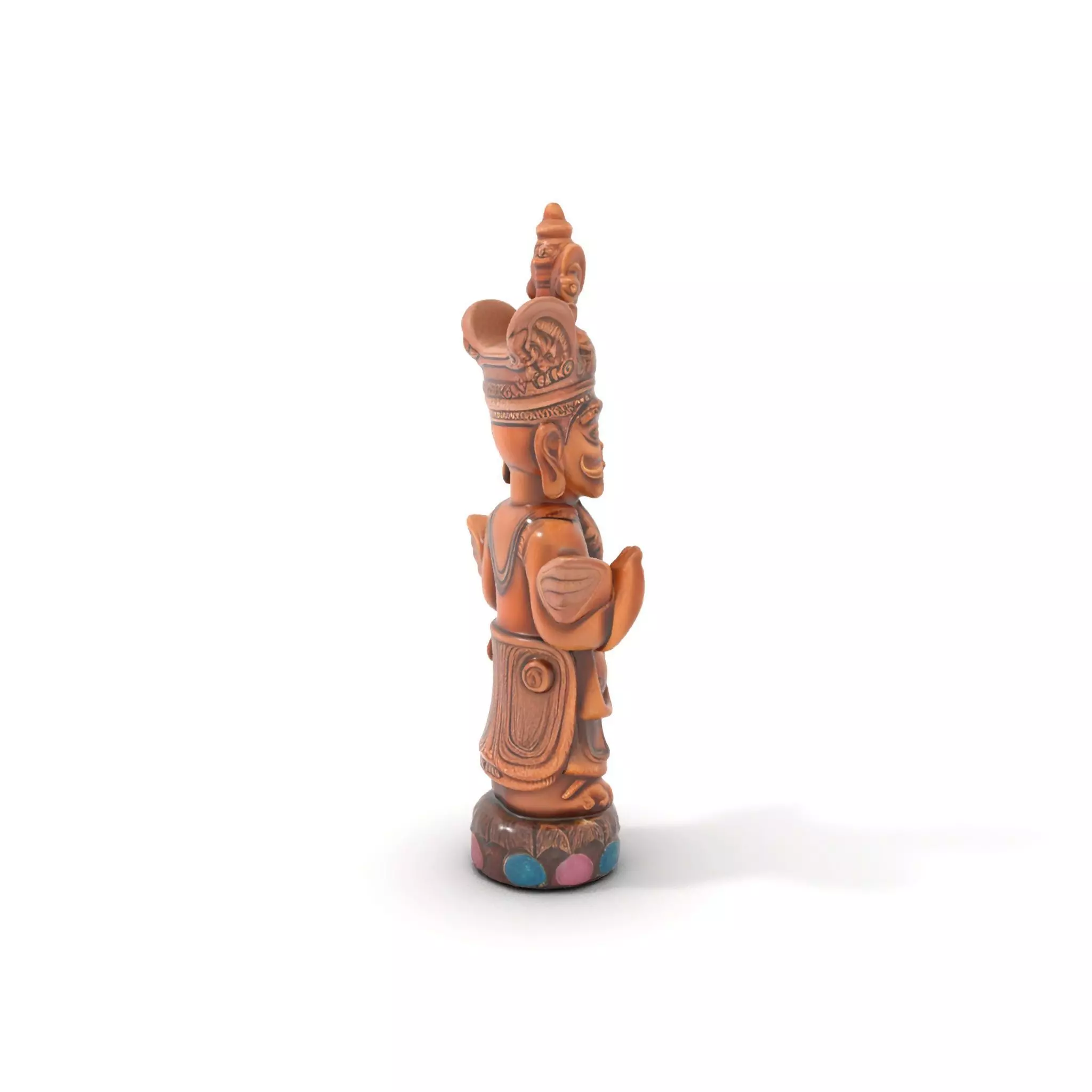 Ornate Wooden Sculpture Model Pack Low-poly 3D model_0