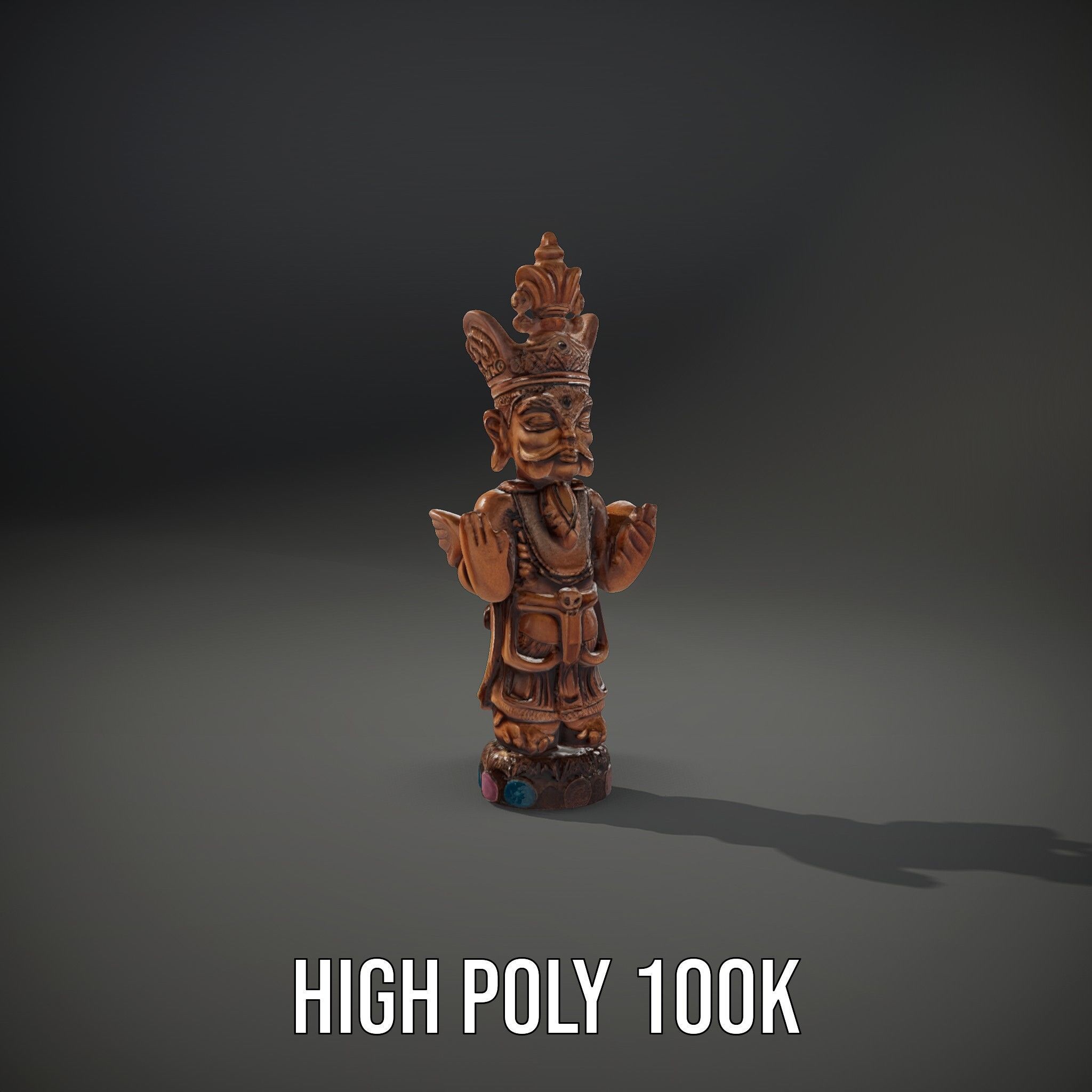 Ornate Wooden Sculpture Model Pack Low-poly 3D model_8