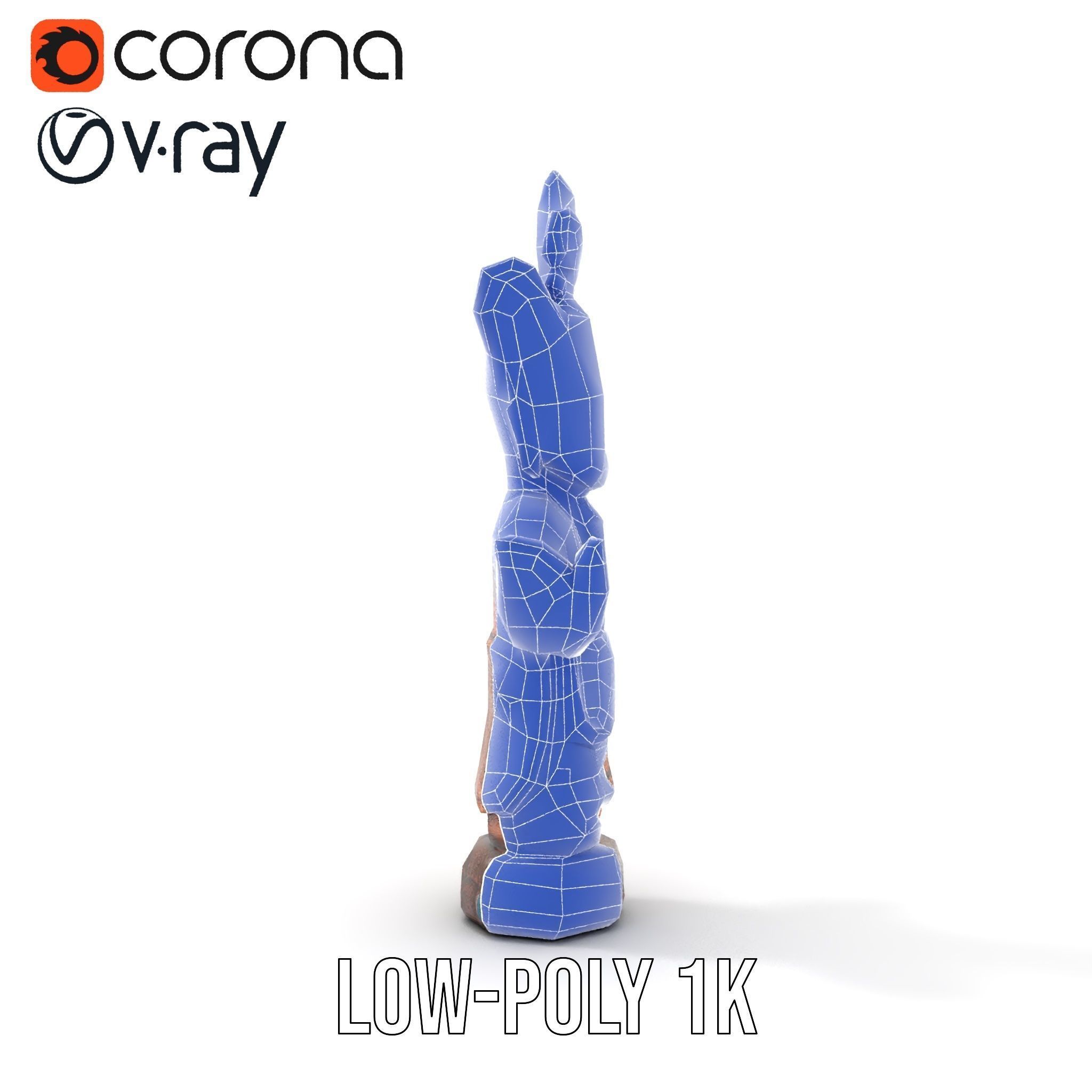 Ornate Wooden Sculpture Model Pack Low-poly 3D model_30