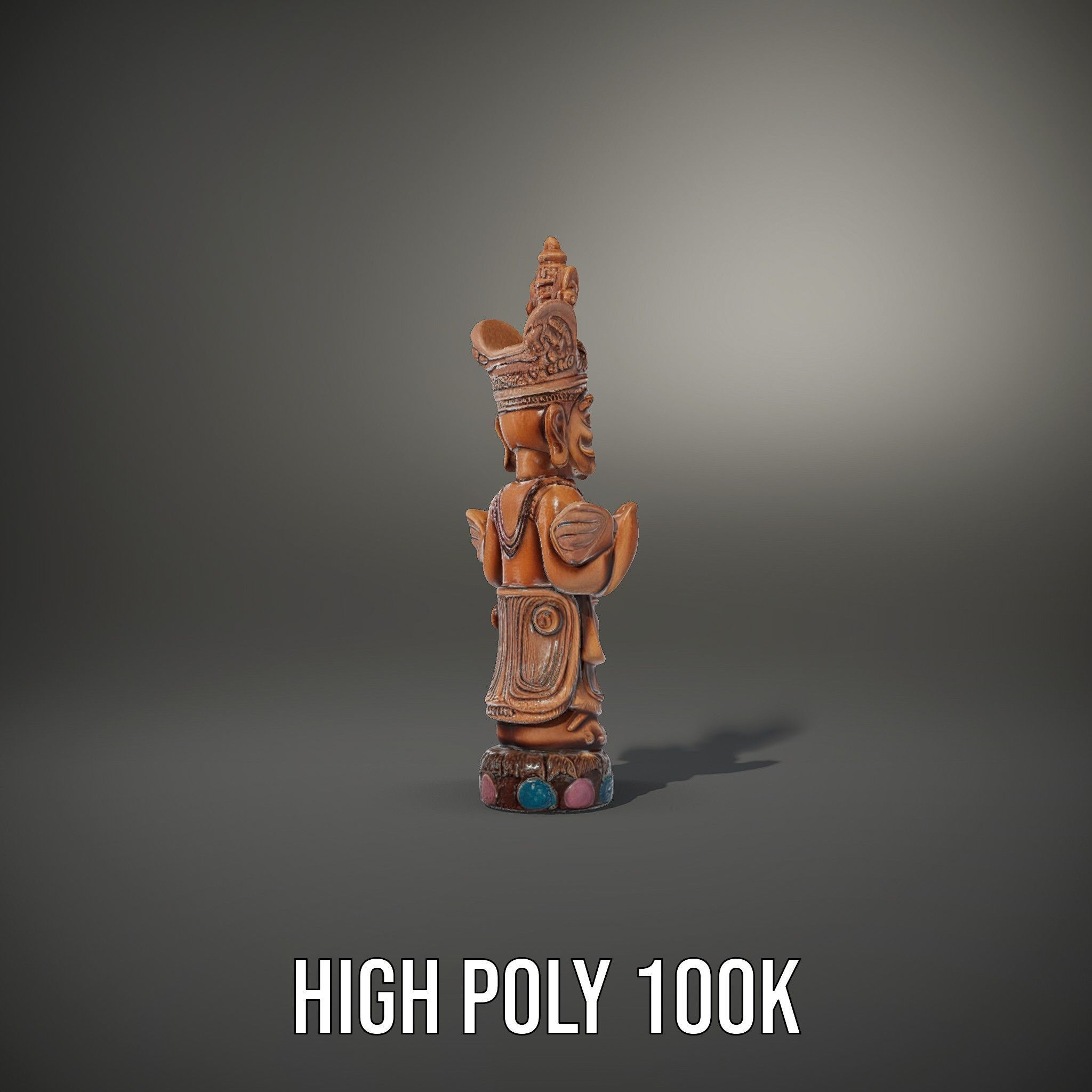 Ornate Wooden Sculpture Model Pack Low-poly 3D model_10