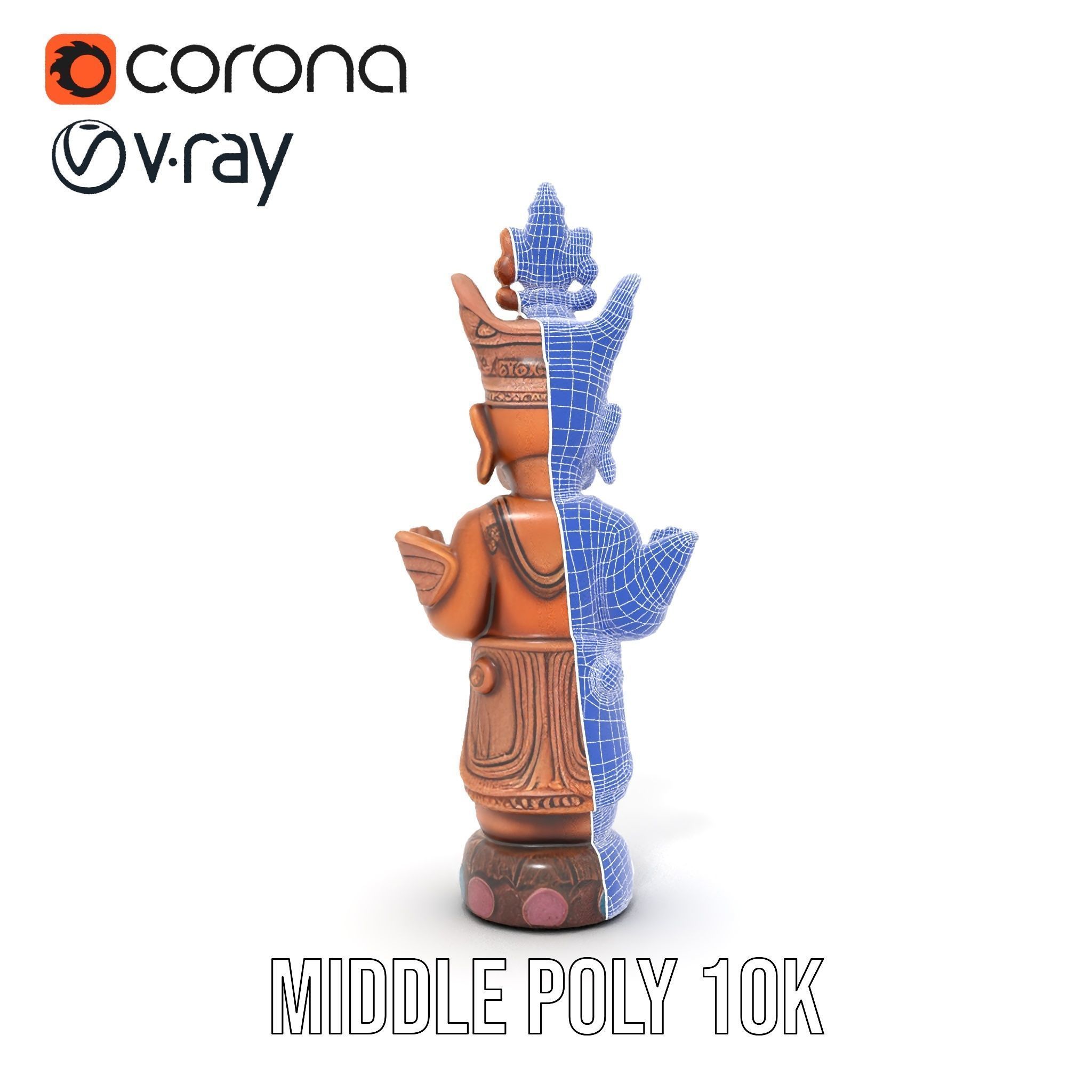 Ornate Wooden Sculpture Model Pack Low-poly 3D model_24