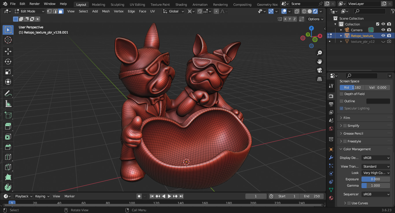 French Bulldog Couple Tray 3D print model_6