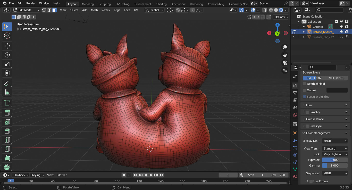 French Bulldog Couple Tray 3D print model_8
