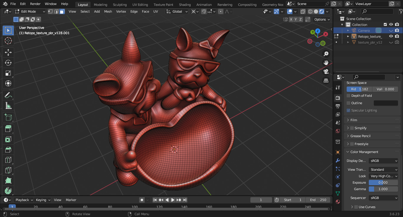 French Bulldog Couple Tray 3D print model_12