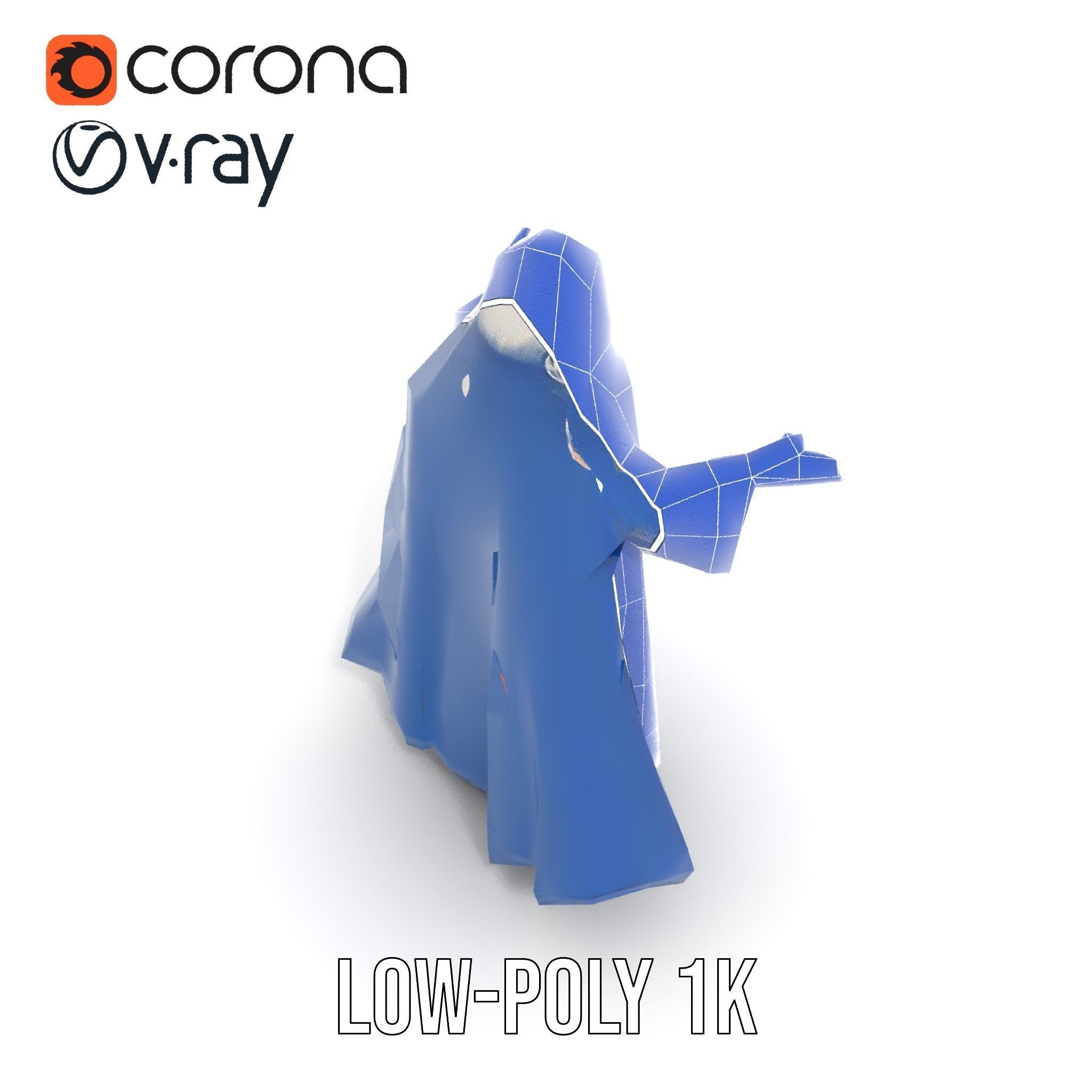 Wise Wizard Character Model Rigged and Animated Low-poly 3D model_10