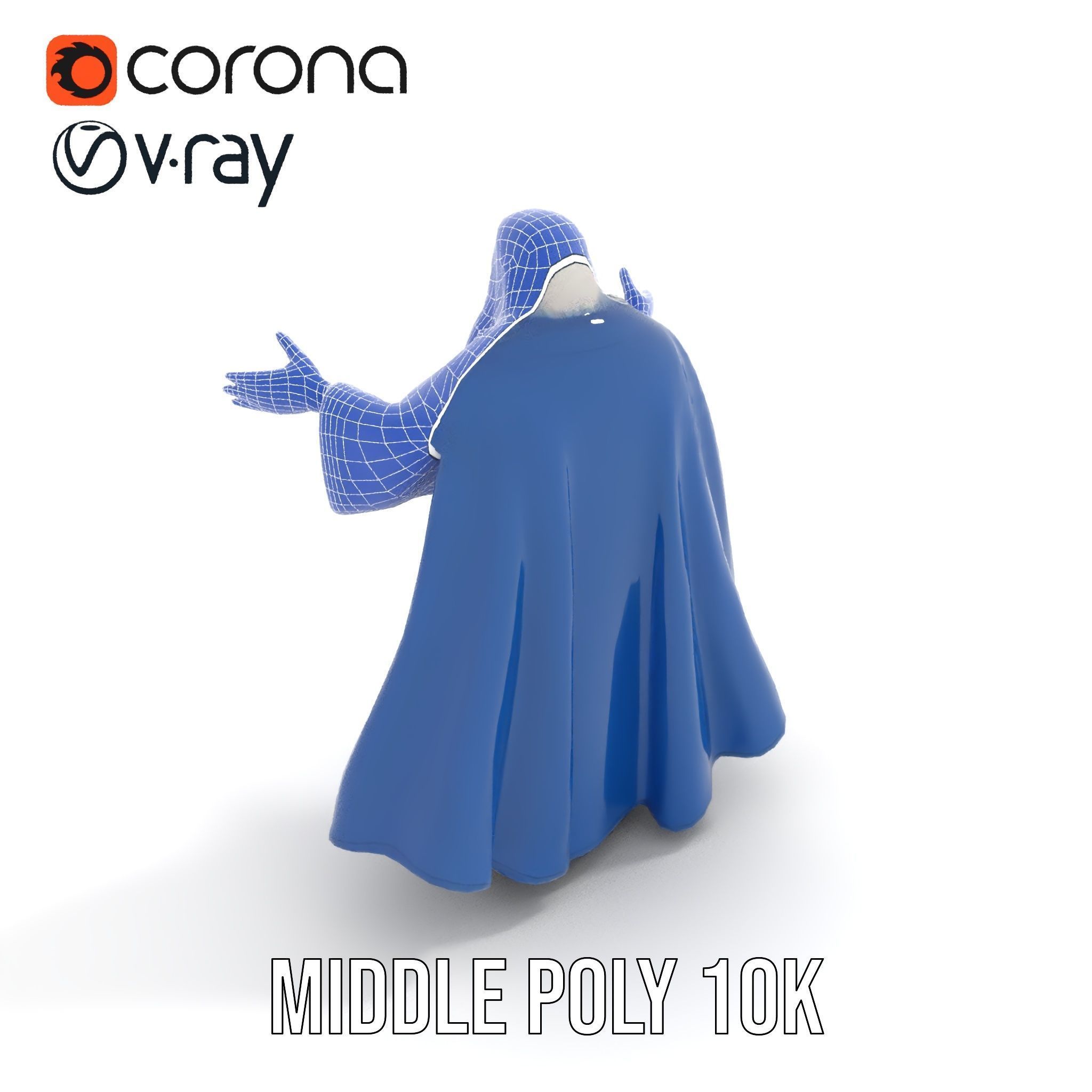 Wise Wizard Character Model Rigged and Animated Low-poly 3D model_34