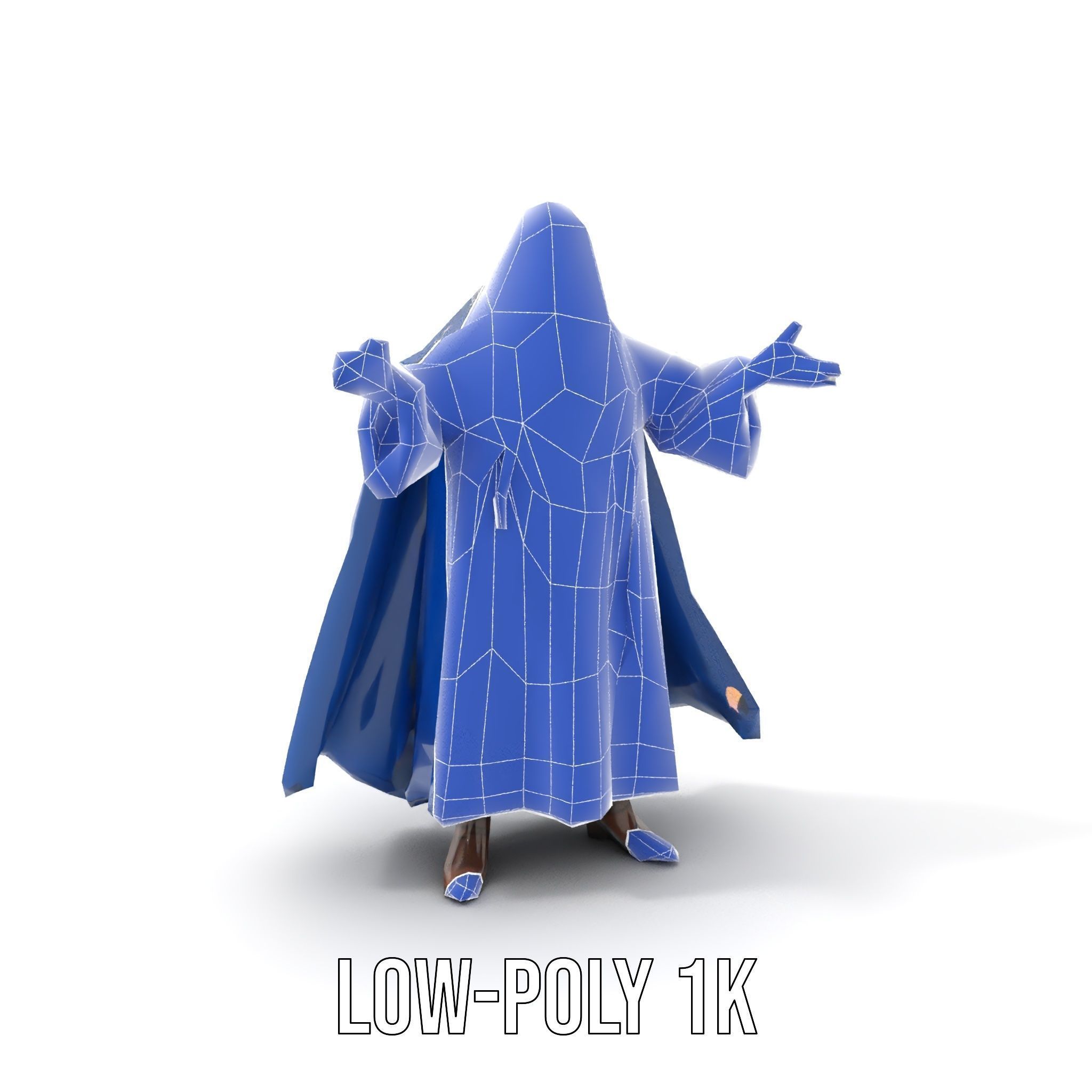 Wise Wizard Character Model Rigged and Animated Low-poly 3D model_13