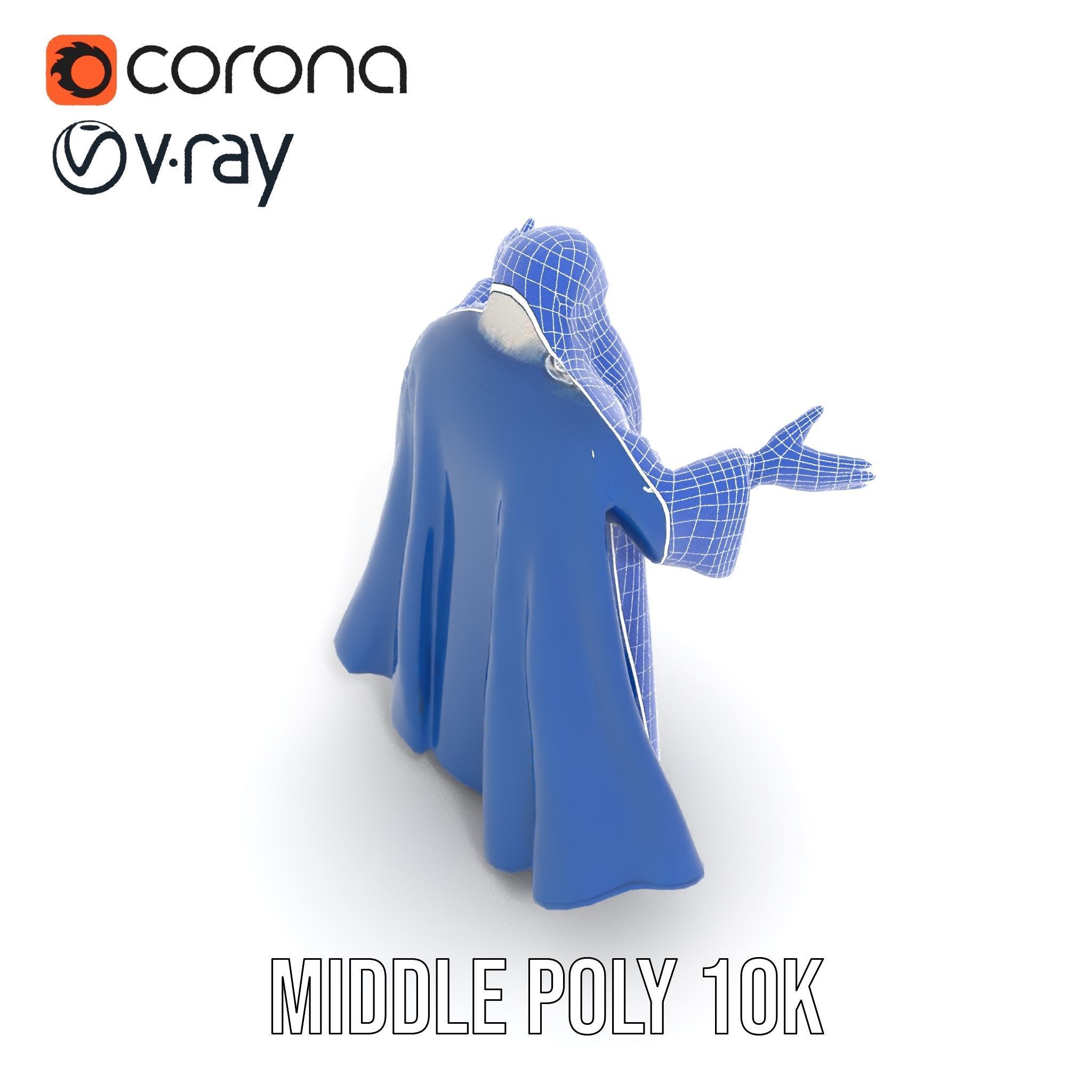 Wise Wizard Character Model Rigged and Animated Low-poly 3D model_32