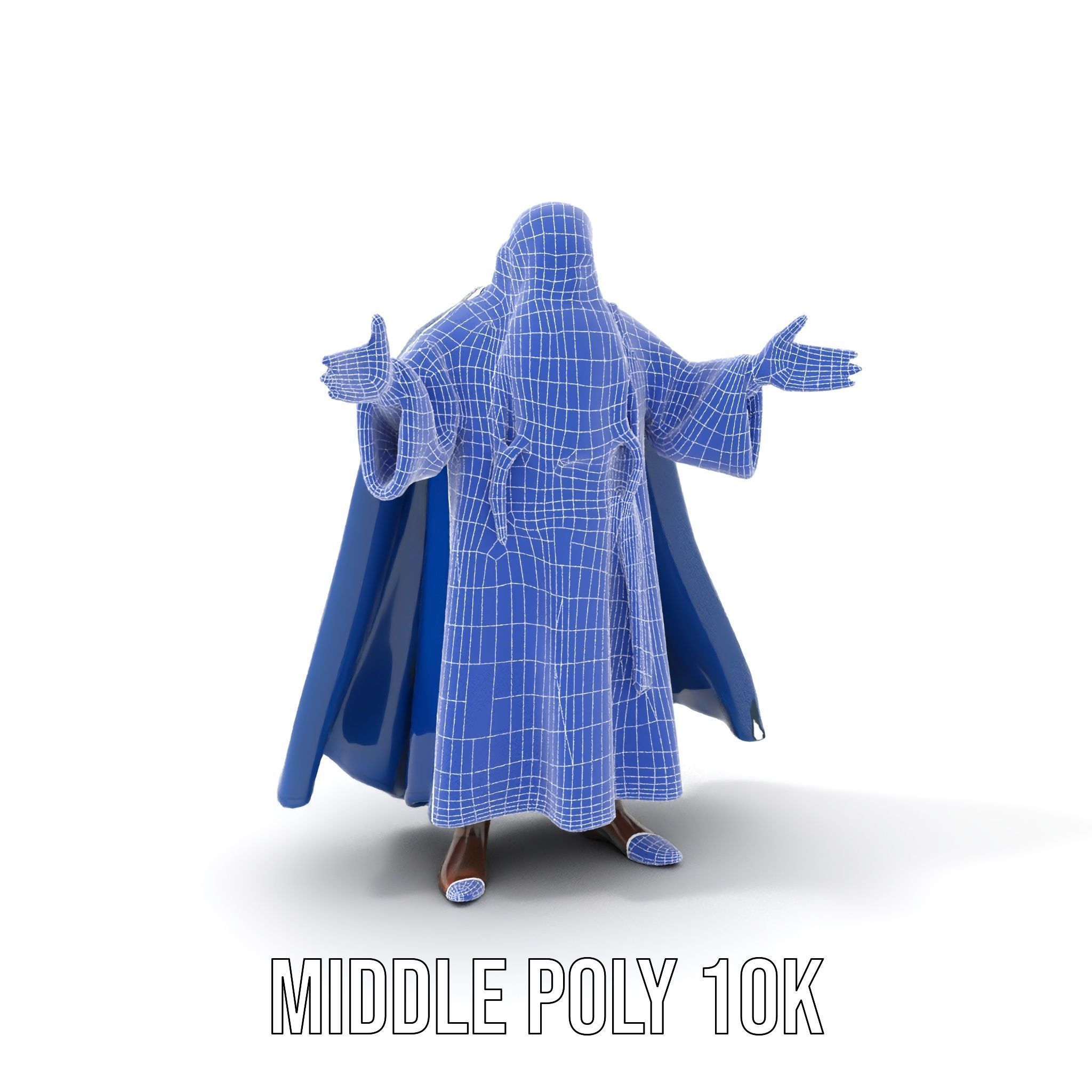 Wise Wizard Character Model Rigged and Animated Low-poly 3D model_24