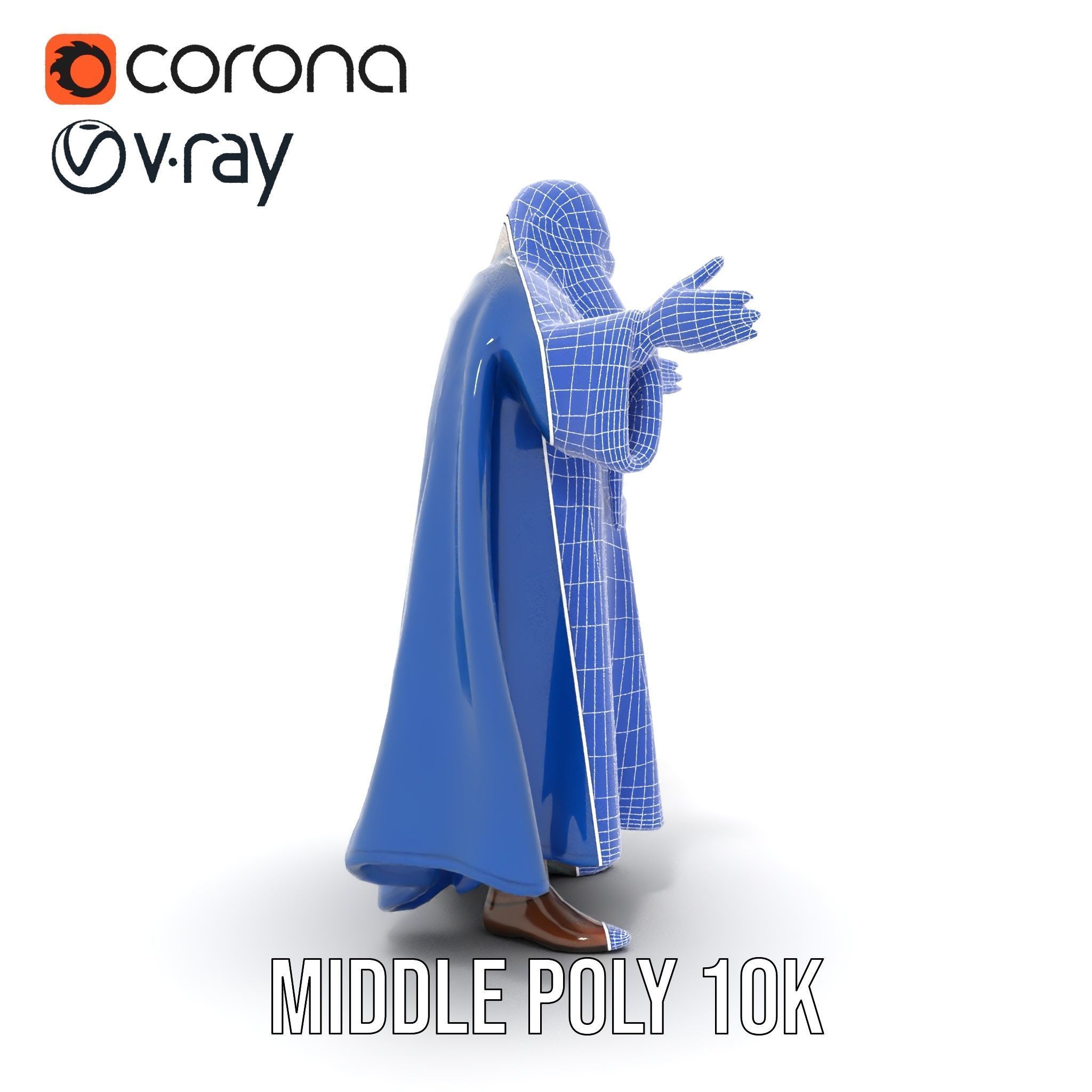 Wise Wizard Character Model Rigged and Animated Low-poly 3D model_18